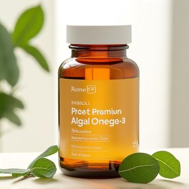 High-quality Omega-3 supplement bottle.