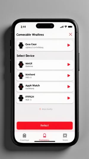 Screenshot of app selecting a device